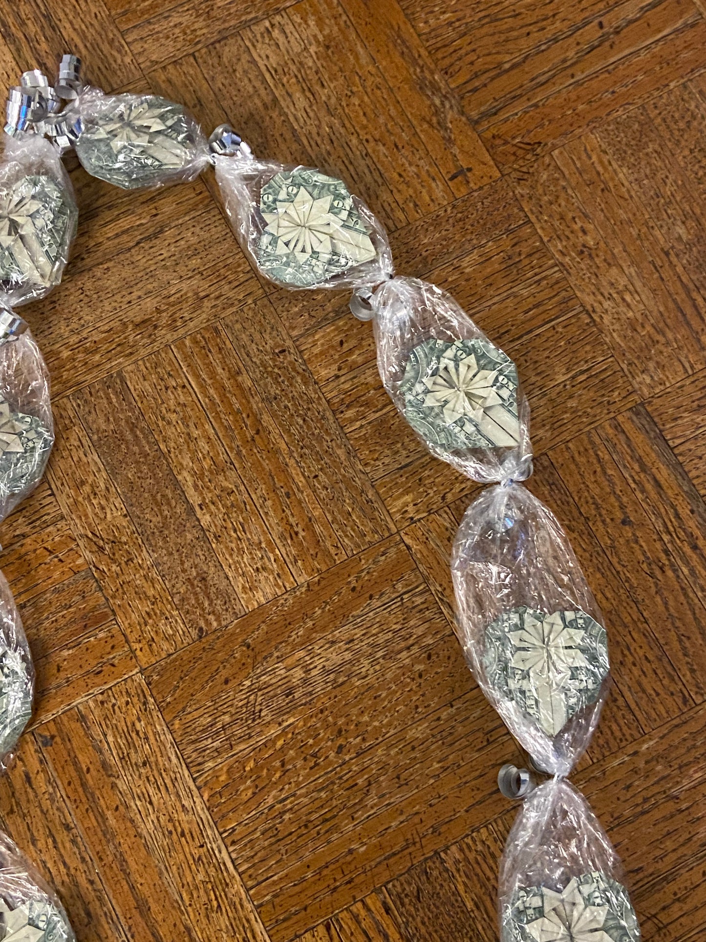 Money Leis (origami hearts)