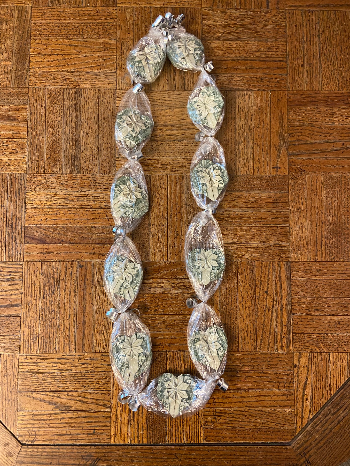 Money Leis (origami hearts)