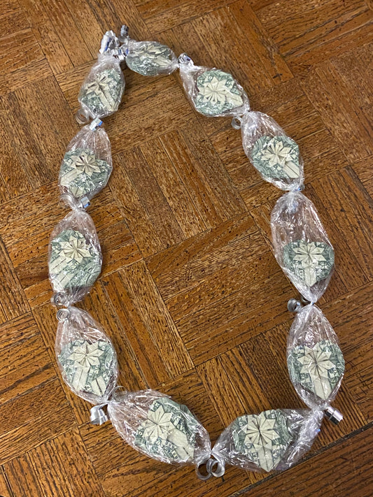 Money Leis (origami hearts)